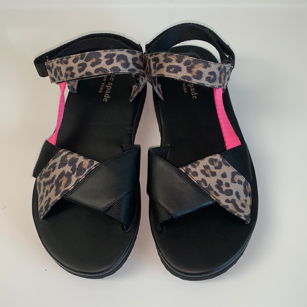 kate spade NWOT Platform Black Pink Dotty Multi Fabric Sandal